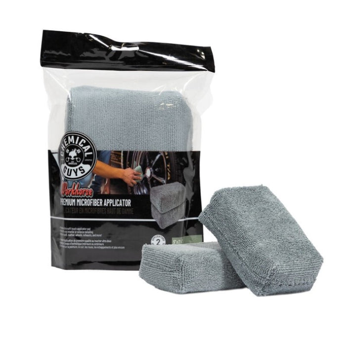 Chemical Guys Workhorse Microfiber Applicator - 5in x 3in x 1.5in - Gray - 2 Pack