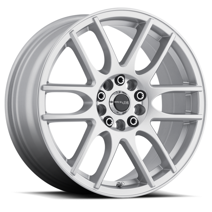 Raceline 141S Mystique 15x7in / 4x100/4x108 BP / 40mm Offset / 72.62mm Bore - Gloss Silver Wheel