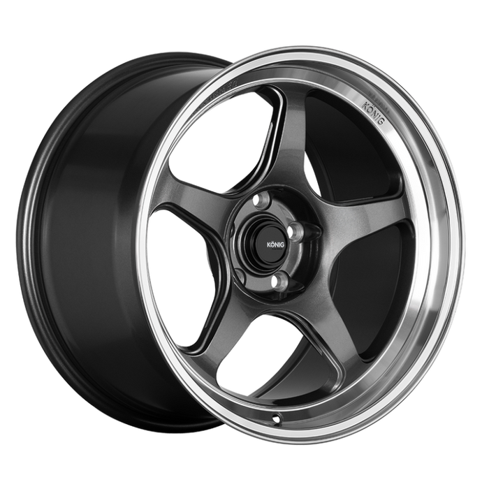 Konig Hyperspec 18x9.5A 5x114.3 ET25 Anthracite Metallic Wheel w/ Mirror Machined Lip (Knurled Bead)