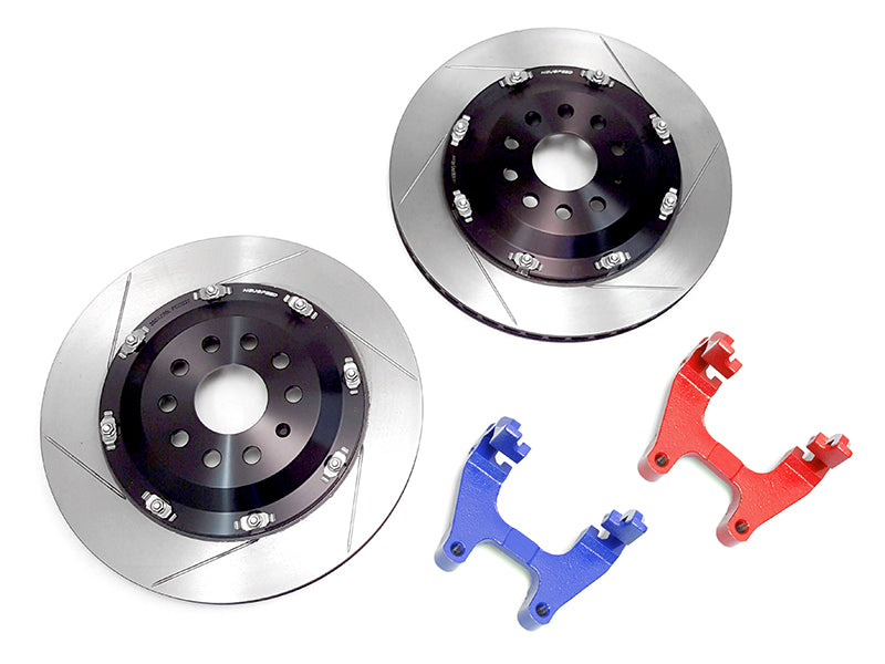 Neuspeed 2-Piece Floating Brake Rotors Upgrade Kit | Rear 350mm Slotted • MQBe Golf GTI/R Mk8, S3/RS 3 8Y