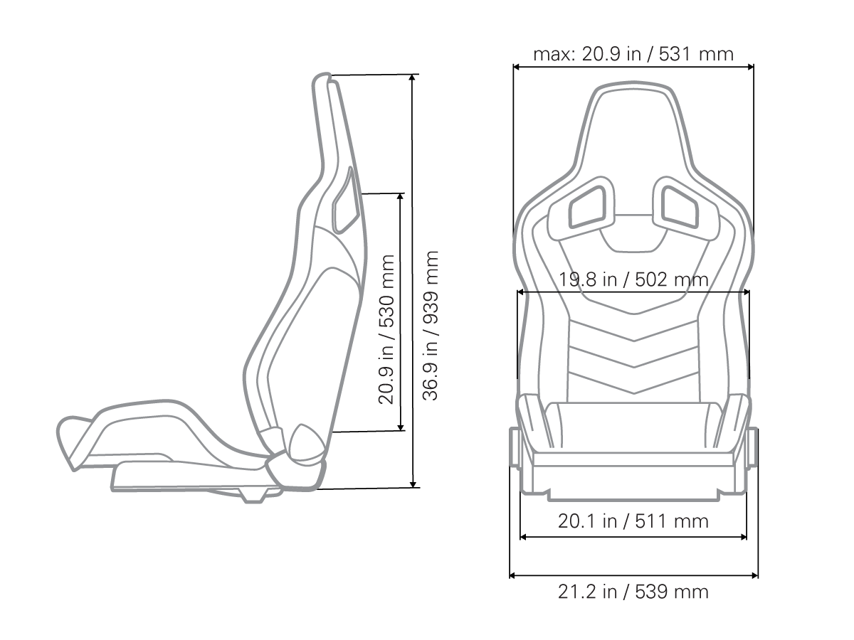Kinetic Apex GTR Seat (Right / Passenger Side) - Black Leather / Black Carbon