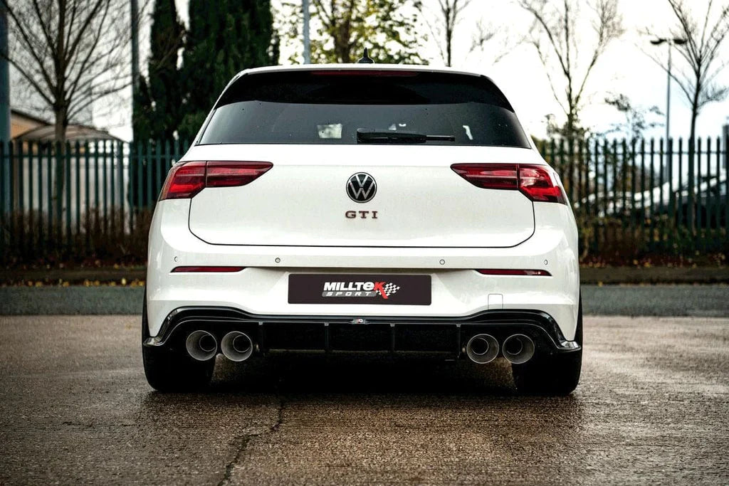 Milltek MK8 GTI Cat-Back Exhaust & Maxton Design Rear Diffuser - GOLF R Style - Race(Loudest)