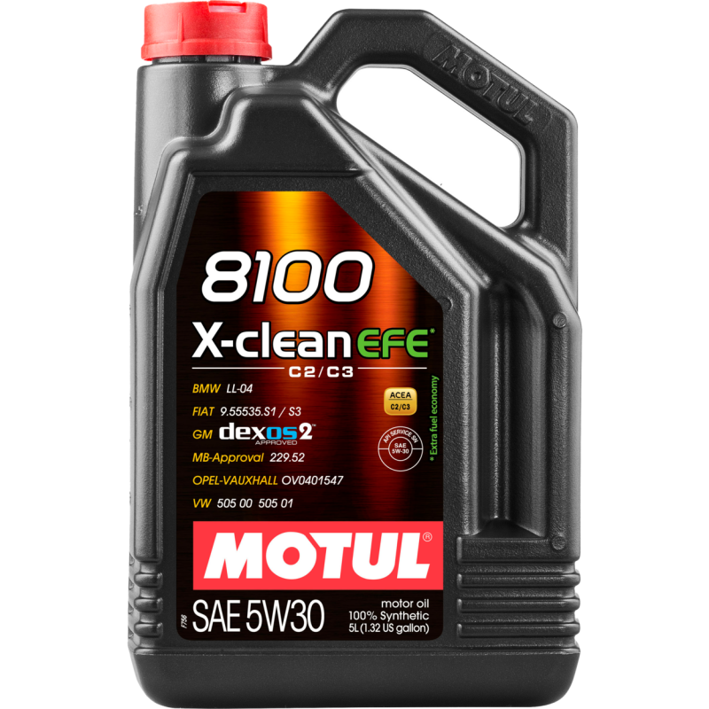Motul 5L Synthetic Engine Oil 8100 X-Clean 5W30 (Case 4x)