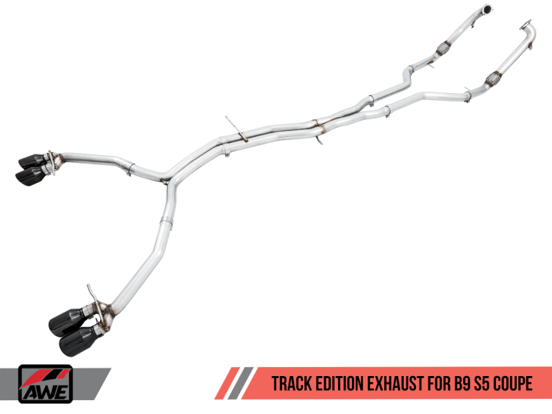 AWE Tuning Audi B9 S5 Coupe 3.0T Track Edition Exhaust - Diamond Black Tips (102mm)