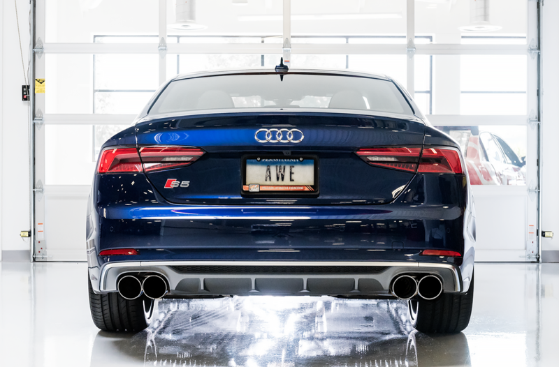 AWE Tuning Audi B9 S5 3.0T Touring Edition Exhaust - Chrome Silver Tips (90mm)