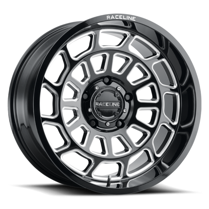 Raceline 955M Warp 20x9in / 8x165.1 BP / 0mm Offset / 125.2mm Bore - Satin Black & Milled Wheel