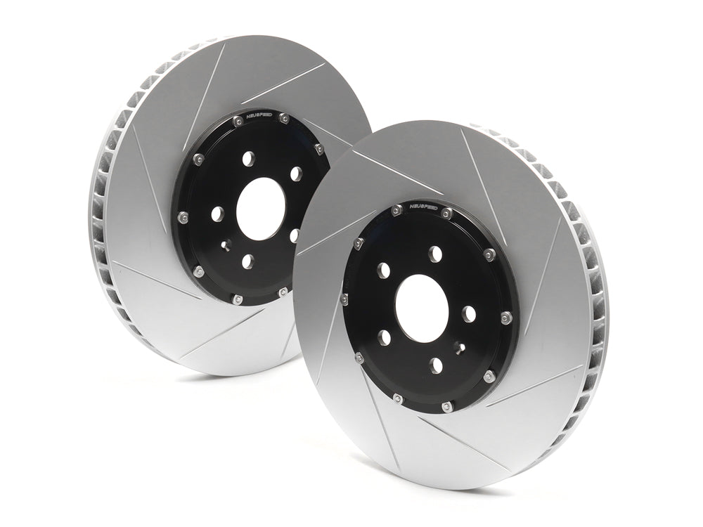 Neuspeed 2-Piece Floating Brake Rotors | Front 357mm Slotted • MQBe Golf R Mk8, S3 8Y