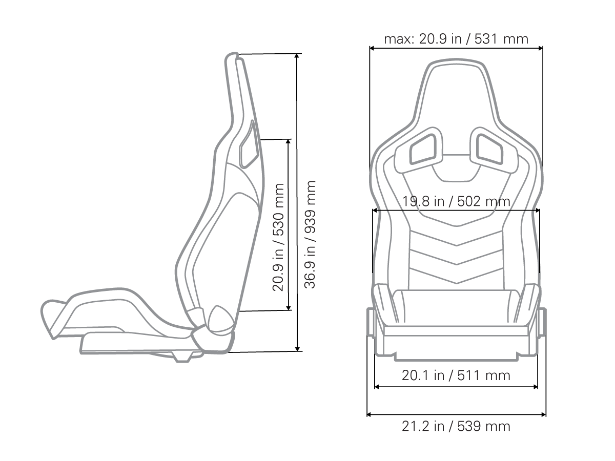 Kinetic Apex GTR Seat (Right / Passenger Side) - Black Leather / Black Carbon