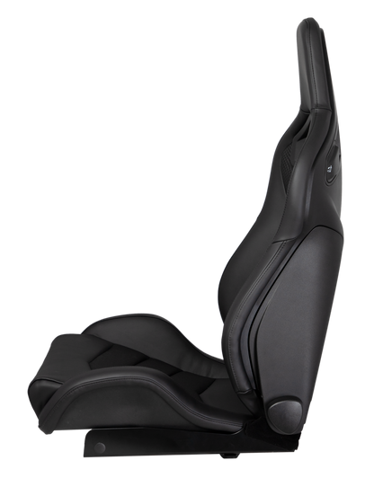 Kinetic Apex GTR Seat (Left / Driver Side) - Black Leather / Black Carbon