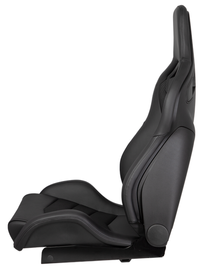 Kinetic Apex GTR Seat (Right / Passenger Side) - Black Leather / Black Carbon