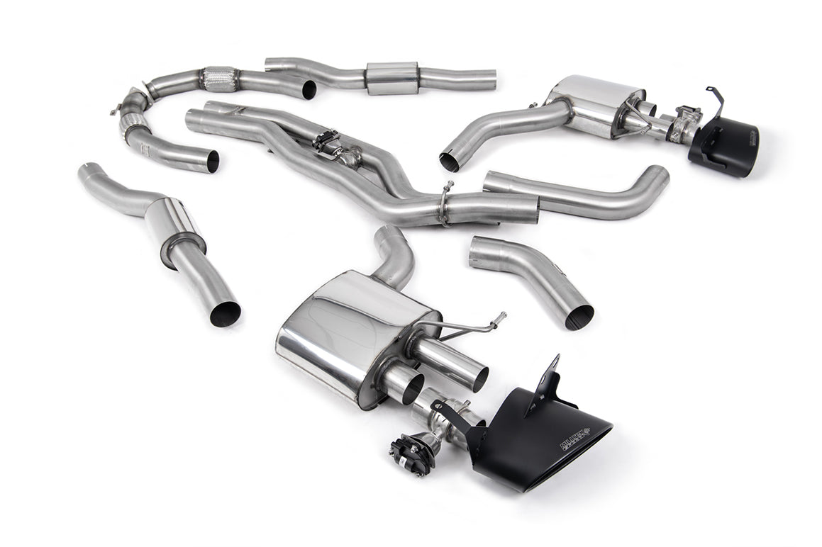 Milltek 80mm Resonated Cat-Back Exhaust | Audi C8 RS6 RS7 - Cerakote Black Tips