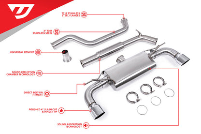 Unitronic Cat-Back Exhaust for MK7 & MK7.5 GTI - Chrome Tips (UH045-EXA)