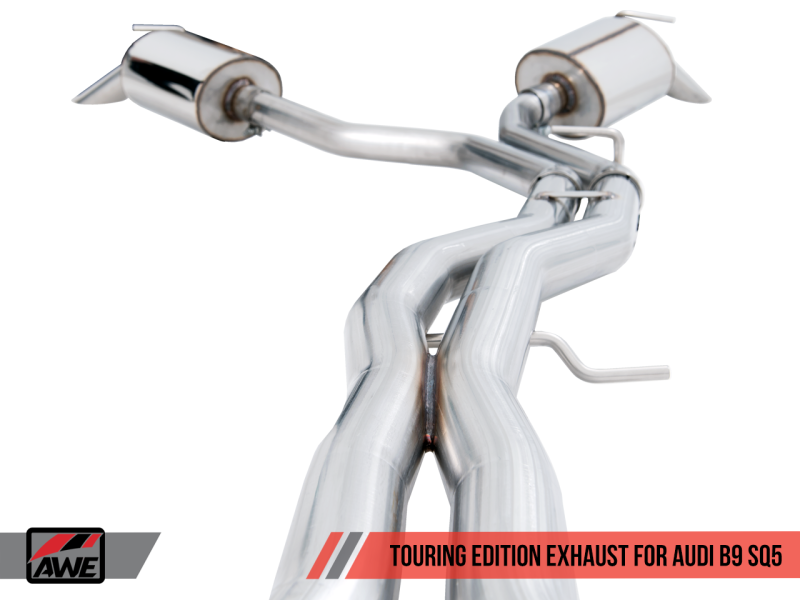 AWE Tuning Audi B9 SQ5 Resonated Touring Edition Cat-Back Exhaust - No Tips (Turn Downs)