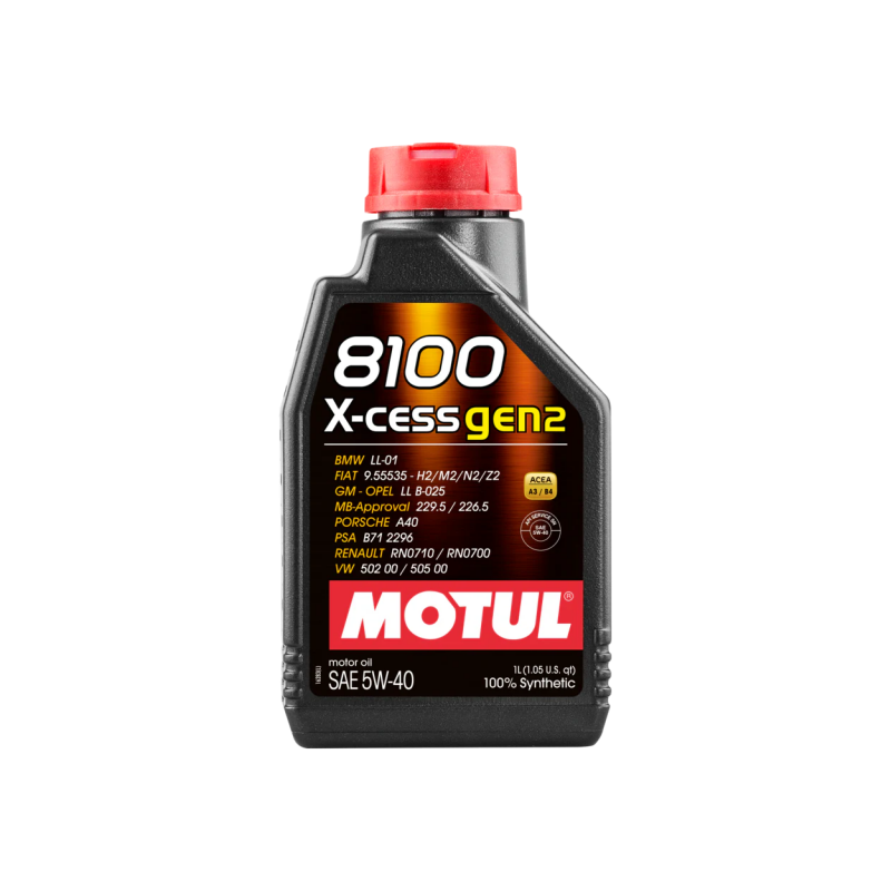 Motul 1L Synthetic Engine Oil 8100 5W40 X-CESS GEN2 (Case 12x)
