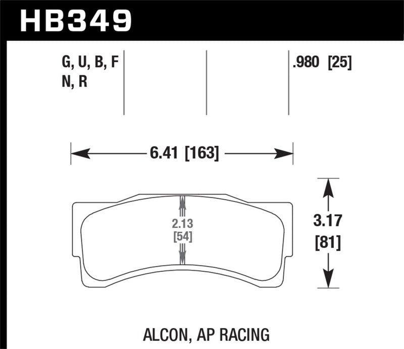 Hawk HP Plus AP Racing/Alcon 25mm Brake Pads
