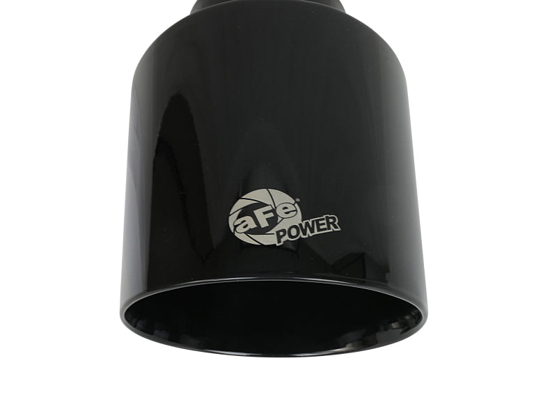 aFe Takeda 409 SS Clamp-On Exhaust Tip 2.5in. Inlet / 4.5in. Outlet / 7in. L - Black