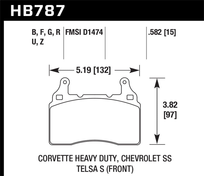 Hawk 15-17 Chevy Corvette Z51 DTC-70 Race Front Brake Pads