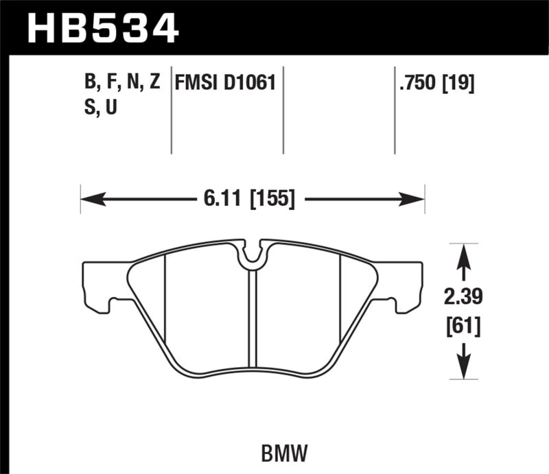 Hawk 08-12 BMW 128i /06 325i/325Xi /07 328i/328Xi /06 330i/330Xi Front HT-10 Race Brake Pads