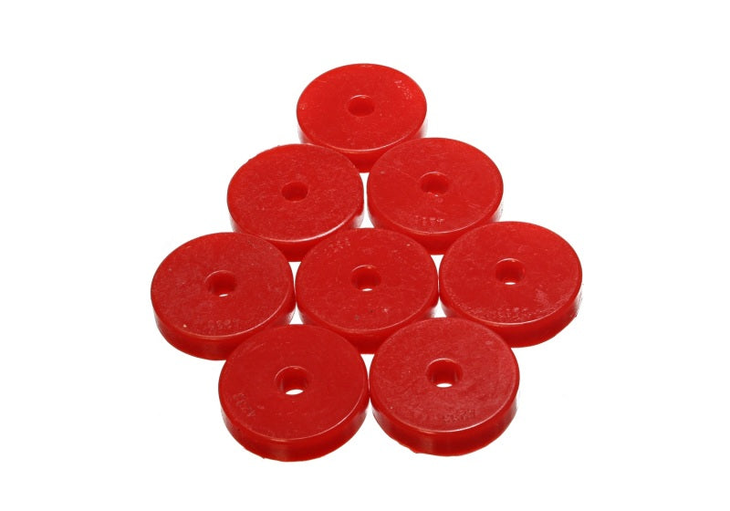 Energy Suspension Polyurethane Pad Set - 2-9/32in OD x 7/16in Hole ID x 1/2in Height - Round Red