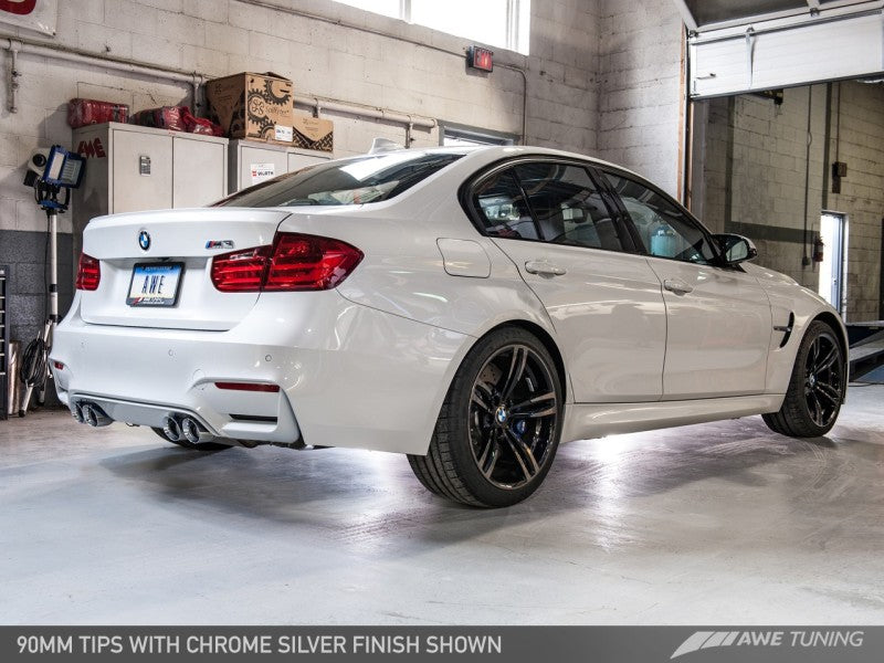 AWE Tuning BMW F8X M3/M4 Non Resonated SwitchPath Exhaust - Chrome Silver Tips (102mm)
