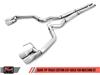 AWE Tuning S550 Mustang GT Cat-Back Exhaust - Track Edition - GT350 Valance (Quad Chrome Silver Tip)