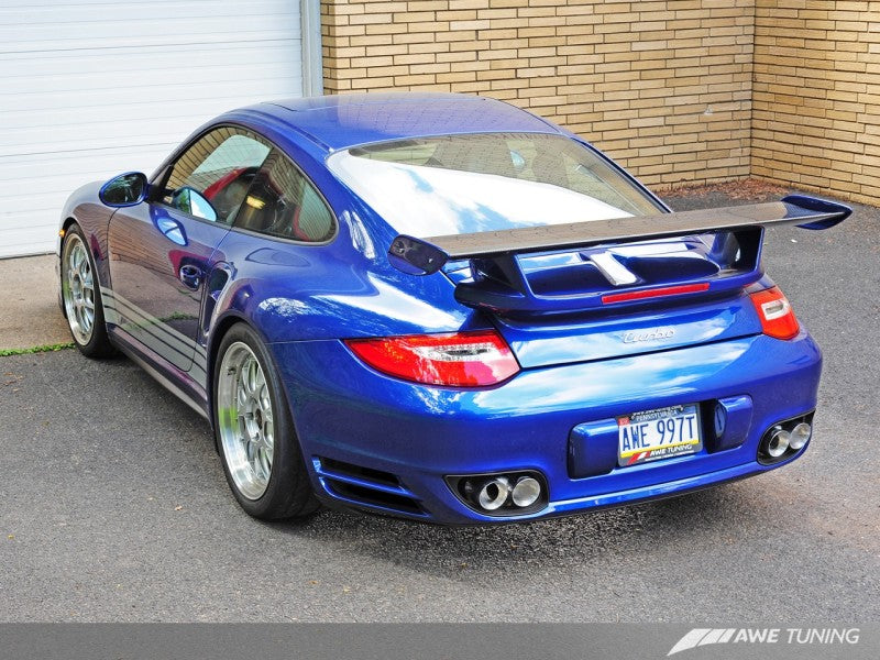 AWE Tuning Porsche 997.2TT Performance Exhaust Solution - Polished Silver Quad Tips