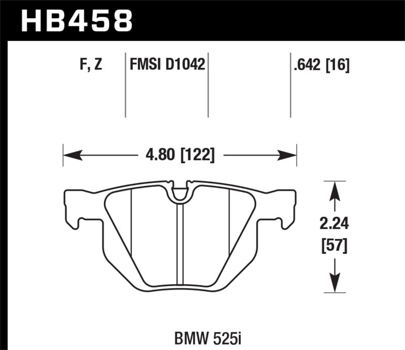 Hawk 15-16 BMW X5 xDrive35d/xDrive35i / 15-16 BMW X6 xDrive35i/sDrive35i HPS 5.0 Rear Brake Pads