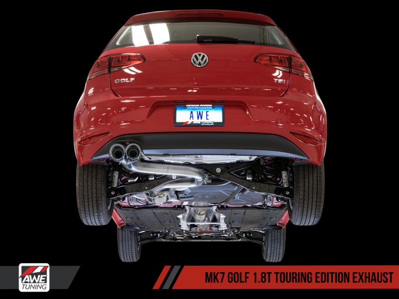 AWE Tuning VW MK7 Golf 1.8T Touring Edition Exhaust w/Diamond Black Tips (90mm)