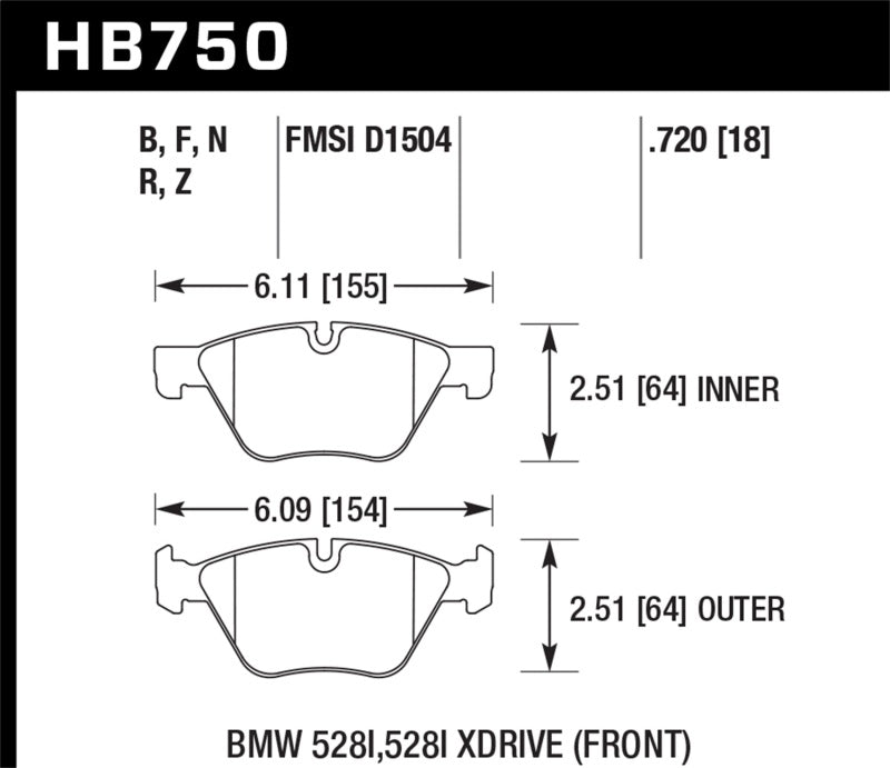 Hawk 13-14 BMW 528i / 528i xDrive HPS Front Brake Pads