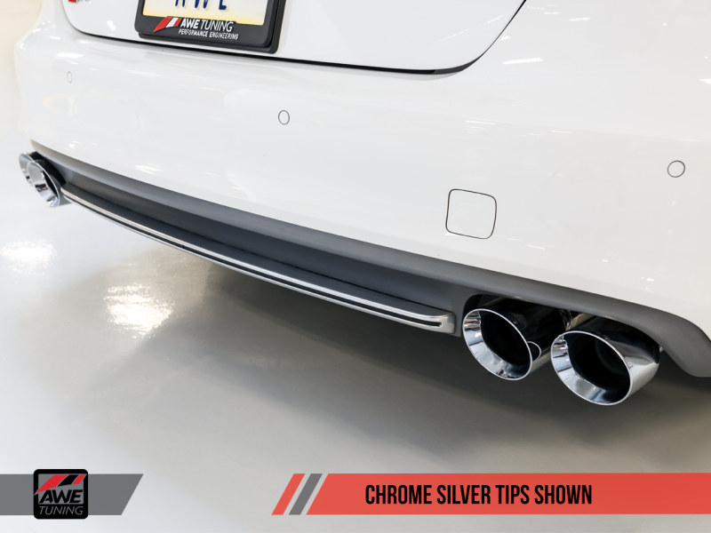 AWE Tuning Audi C7 / C7.5 S7 4.0T Track Edition Exhaust - Chrome Silver Tips