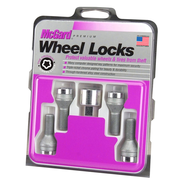 McGard Wheel Lock Bolt Set - 4pk. (Cone Seat) M12X1.5 / 17mm Hex / 40.5mm Shank Length - Chrome