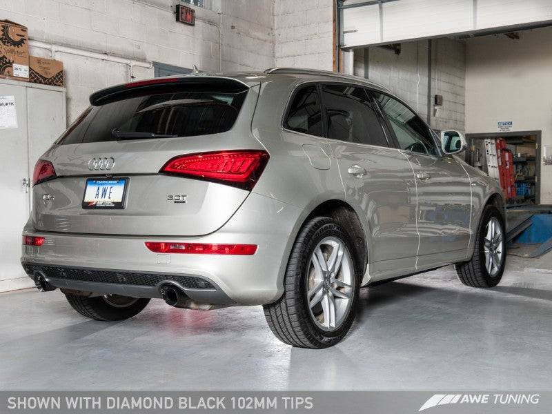 AWE Tuning Audi 8R Q5 3.2L Non-Resonated Exhaust System (Downpipe-Back) - Diamond Black Tips