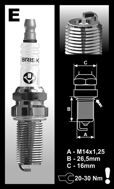 Brisk Racing ER10S Silver Spark Plug