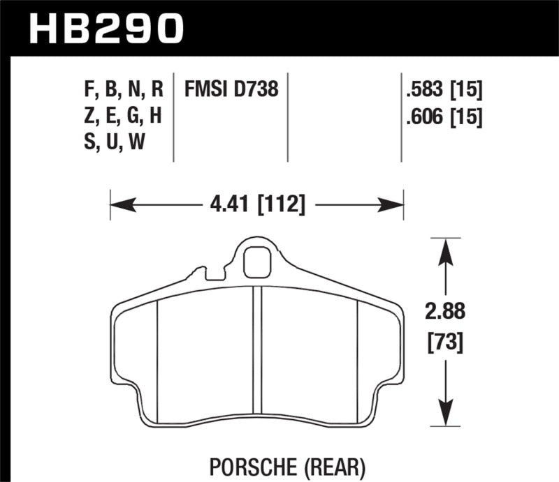 Hawk 98 Porsche 911 Targa / 99-08 911 Carrera 4 / 00-06 Boxster S Blue 9012 Rear Brake Pads