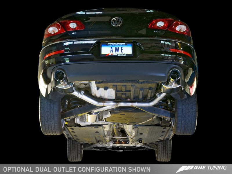 AWE Tuning VW CC Touring Edition Exhaust Dual Outlet - Diamond Black Tips