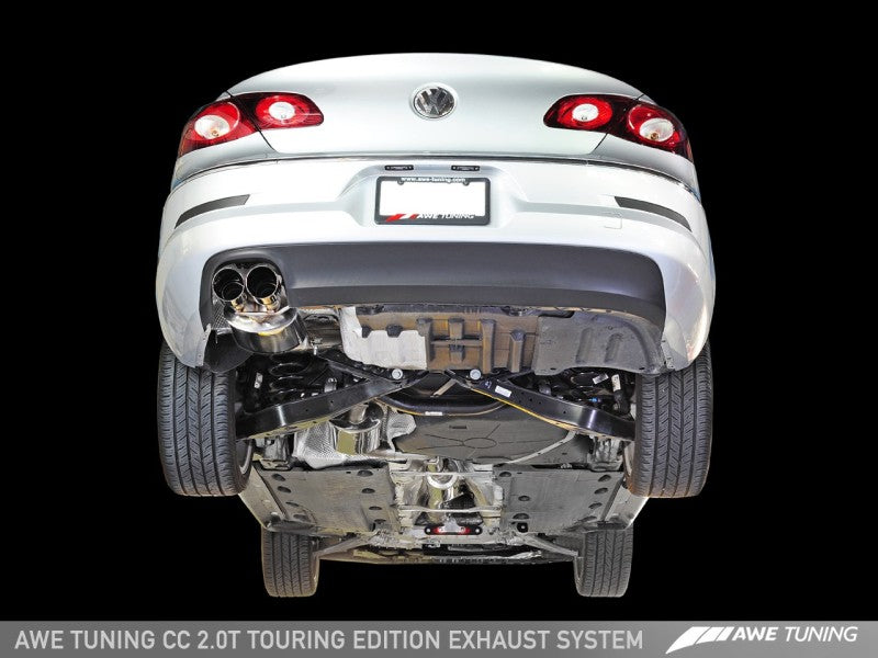 AWE Tuning VW CC 2.0T Touring Edition Performance Exhaust - Diamond Black Tips
