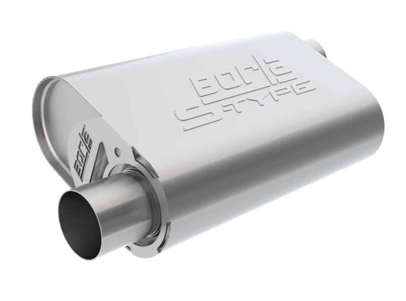 Borla CrateMuffler SBC 283/327/350 2.25 inch Offset In/Out 14in x 4.35in x 9in Oval S-Type Muffler