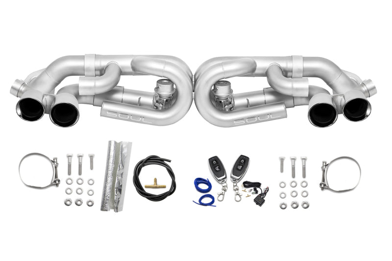 SOUL 12-16 Porsche 991.1 Carrera Base (without PSE) Valved Perf. Exhaust - Pol. Chrome Tips - w/ VC